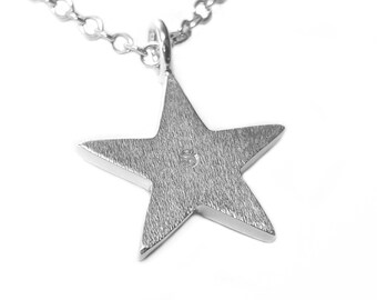 Cubic Zirconia Star Necklace Pendant in Sterling Silver