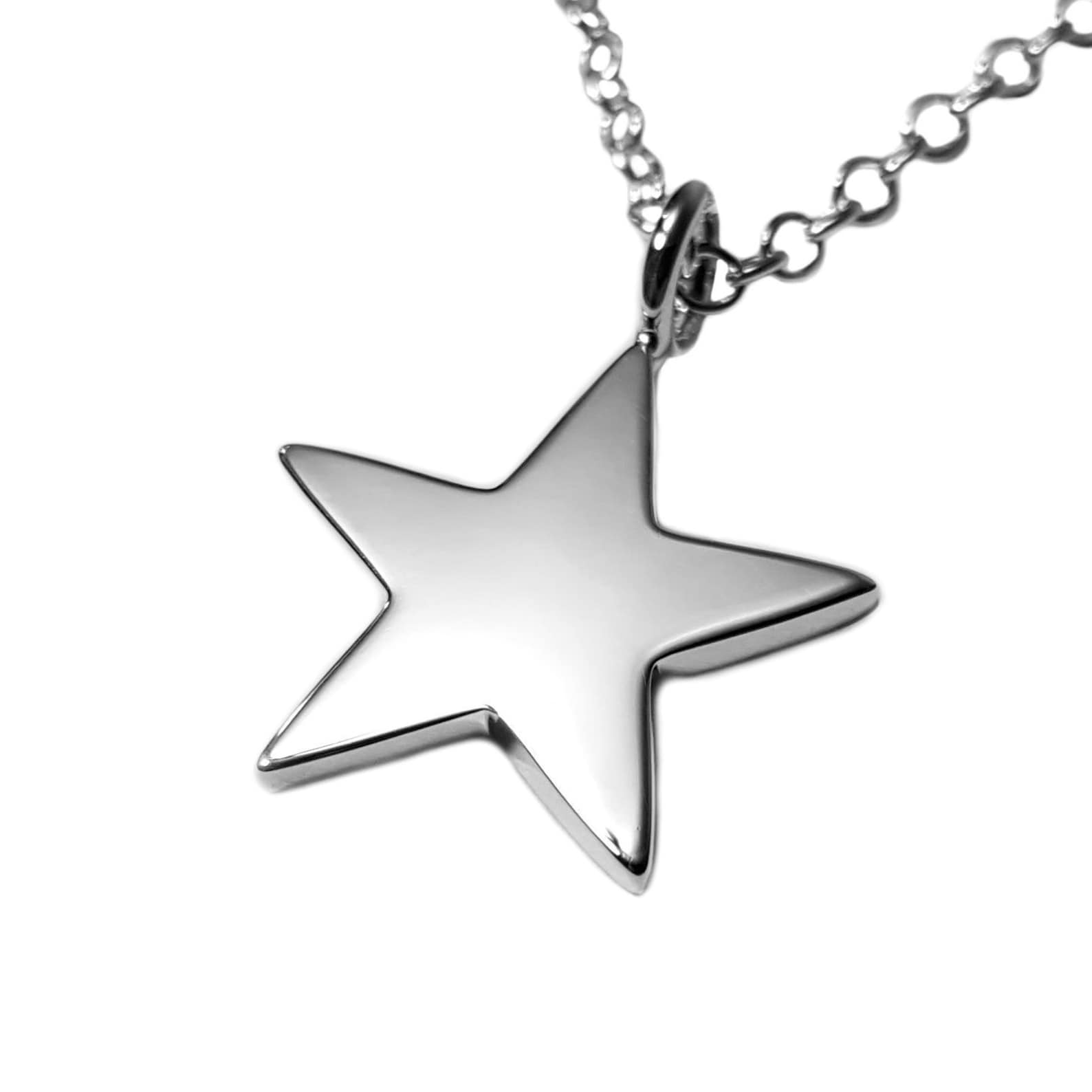 Sterling Silver Star Necklace Pendant Sterling Star Pendant Etsy