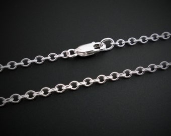 28 Inch Sterling Silver Cable Chain Necklace - Silver Chain, Necklace Chain, Long Chain, Short Chain, Sterling Silver Chain