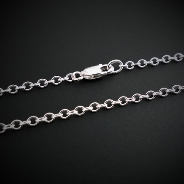 32 Inch Sterling Silver Cable Chain Necklace - Silver Chain, Necklace Chain, Long Chain, Short Chain, Sterling Silver Chain