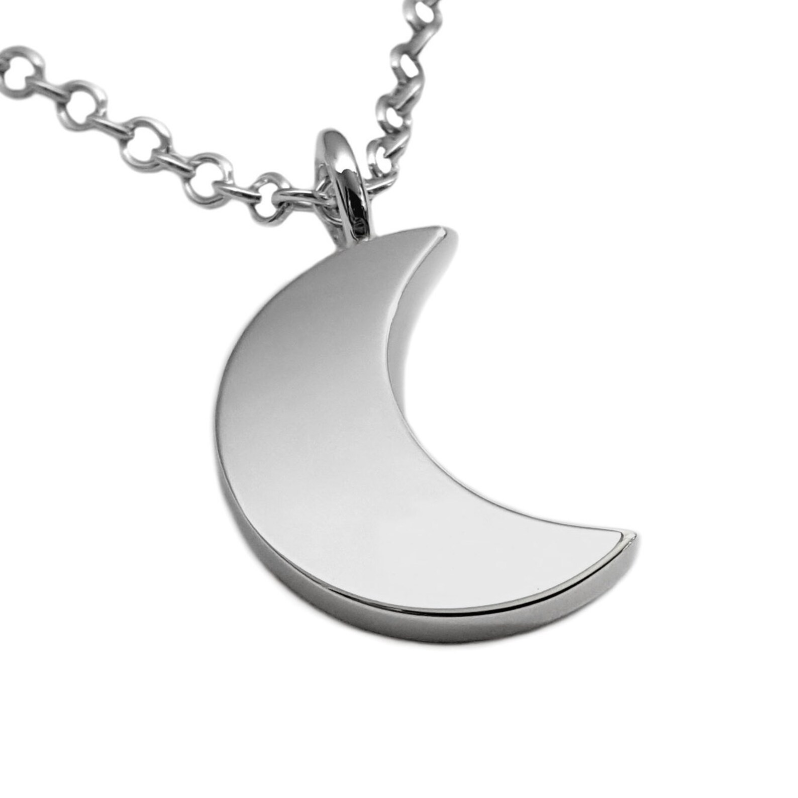 Moon Necklace Pendant in Sterling Silver Sterling Silver Etsy