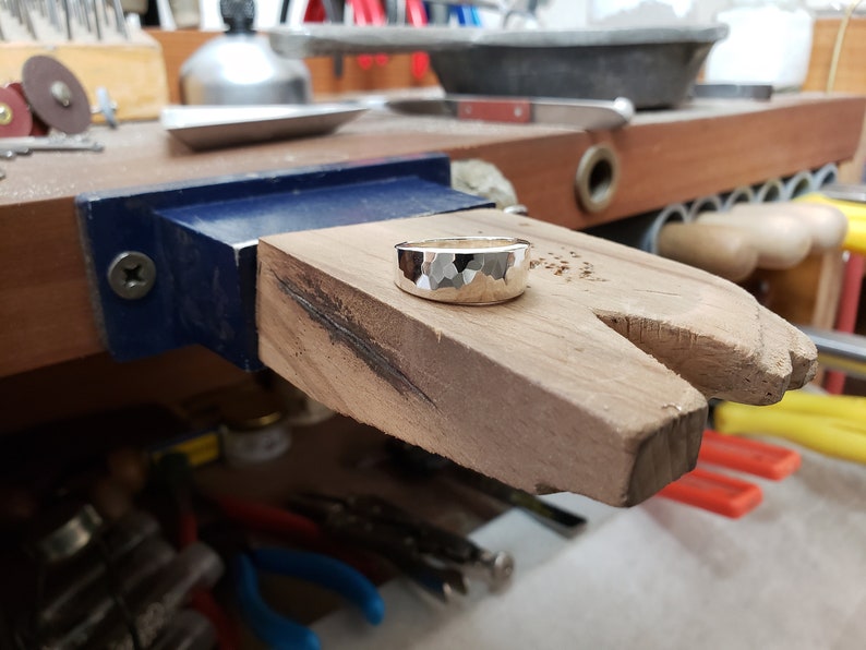 Sterling Silver Hammered Ring hammer Ring Sterling Etsy