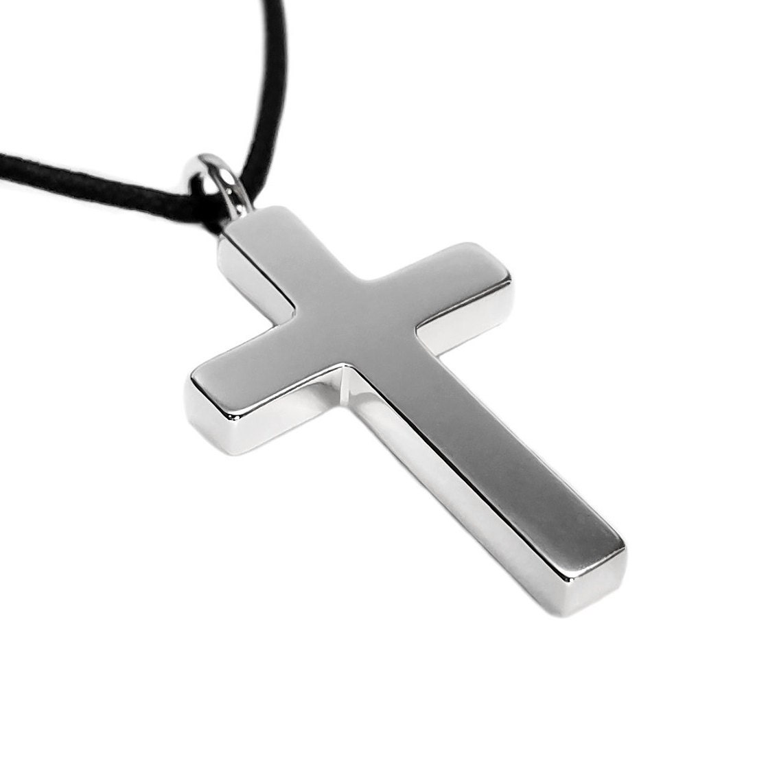 Gothic Biker Large Heavy Layer Cross Pendant – 316L Stainless Steel, Silver