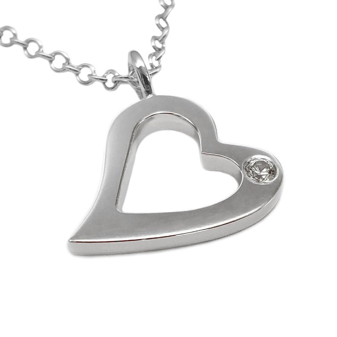 .925 Sterling Silver 2.0 Cttw Diamond Open Heart 18