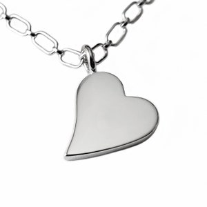 Heart Necklace Pendant in Sterling Silver - Sterling Silver Heart Pendant, Sterling Heart Necklace, Sideways Heart Necklace Pendant, Silver