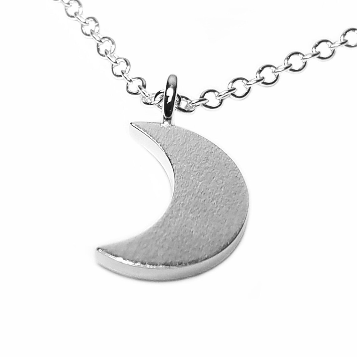 Moon Necklace Pendant in Sterling Silver Sterling Silver Etsy