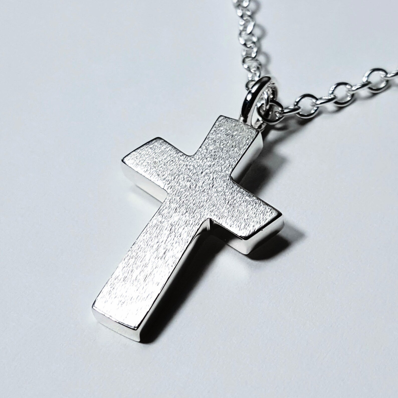 Large Sterling Silver Cross Necklace Pendant Sterling Silver Etsy