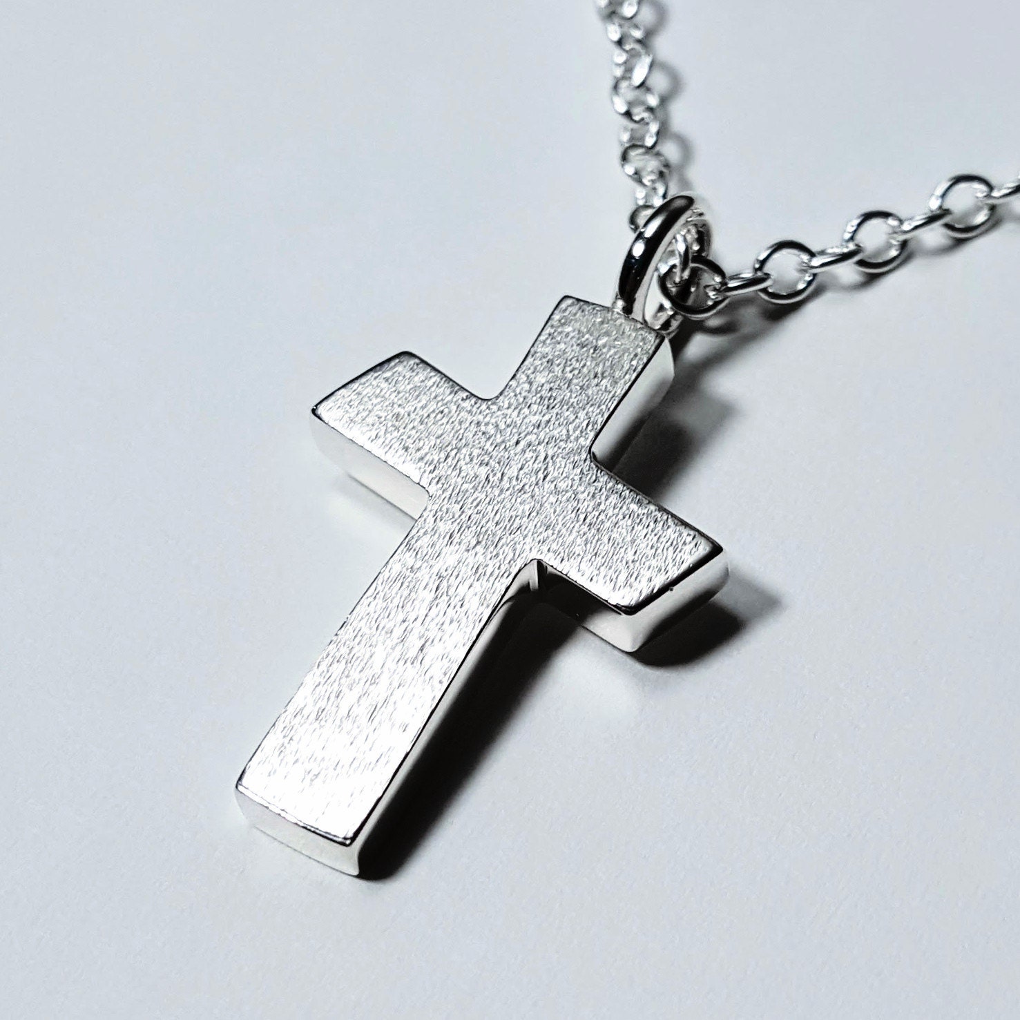 Large Statement Cross Necklace in Silver