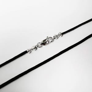 30 Inch Black Cotton Cord Necklace with Sterling Silver Clasp - Black Cotton Cord, Necklace Cord, Pendant necklace, Sterling Silver Cord