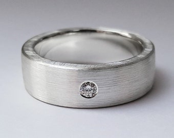 Thin Diamond Band in Sterling Silver-Diamond Band Sterling
