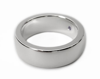 Wide Sterling Silver Amethyst Band Sterling Silver Amethyst Ring,  Sterling Silver Wide Band, Amethyst Wedding Band, Heavy Amethyst Band