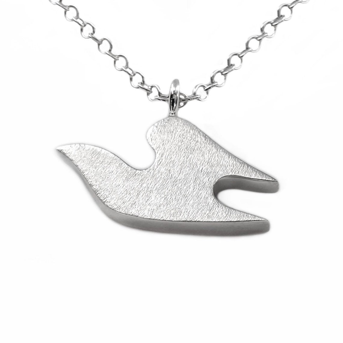Sterling Silver Dove Necklace Pendant Sterling Dove Necklace Etsy