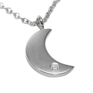 Zirkonia Mond Halskette In Sterling Silber, Sterling Mond Halskette, Sterling Mond Halskette, Sterling Silber Mond Anhänger