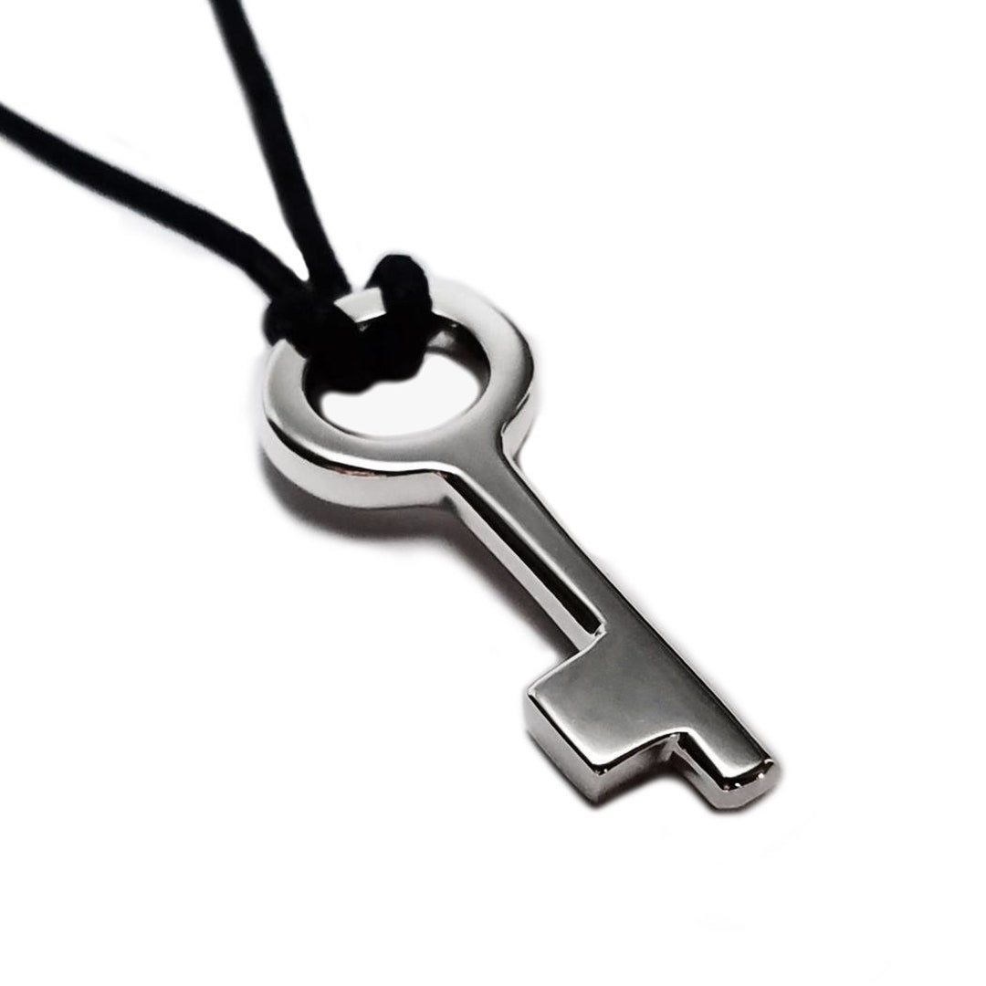 Skeleton Key Necklace Pendant in Sterling Silver Sterling Silver Key