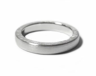 Thin Brushed Band in Sterling Silver - Sterling Silver Wedding Band, Sterling Silver Wedding Ring, Brushed Sterling Band, Silver Band