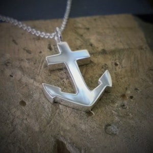 Sterling Silver Anchor Necklace Pendant - Nautical Necklace, Nautical Pendant, Sterling Silver Anchor Pendant, Sterling Anchor Necklace Hope