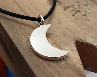 Sterling Silver Moon Pendant, Moon Necklace - Etsy Denmark