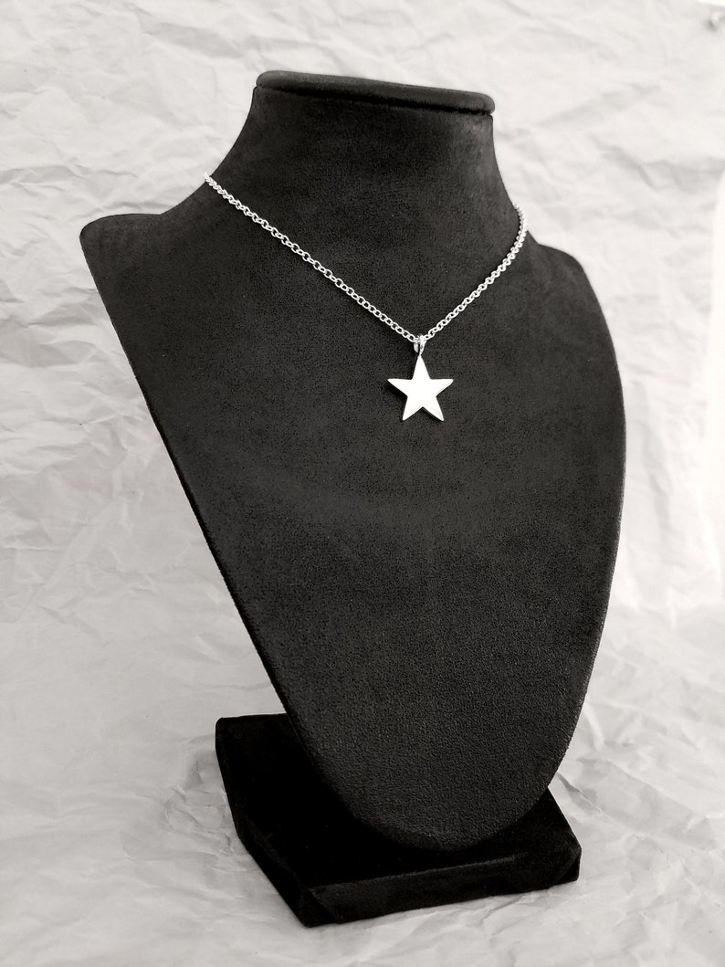 Sterling Silver Star Necklace Pendant Sterling Star Pendant, Sterling Star Necklace, Star Necklace, Star Pendant, Sterling Silver Star image 3