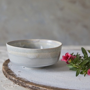 Asian Soup Bowl Set, 2 Japanese Ceramic Rice Bowls, Gray-Stoney Pottery Serving Dish, Ceramic Nesting Bowl, Modern Handmade Pottery Gift