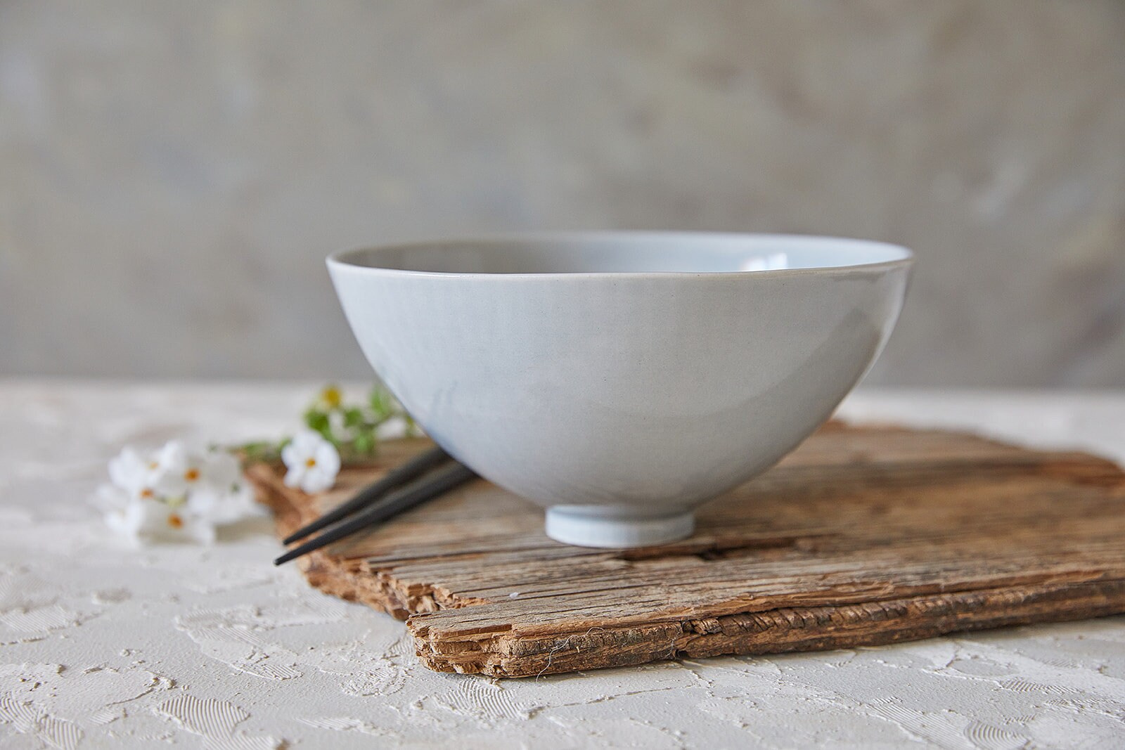 Bol de Service en Poterie, Bol Ramen Céramique, Grès Gris, Nidification à Salade, Plat Cuisine Moder