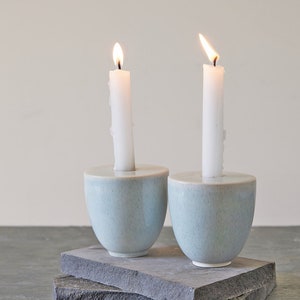 Pottery Candlestick, Ceramic Candle Holders, Jewish Candlesticks, Sabbath Candle Holders, Judaica Gifts, Jewish Gifts, Judaic Home Decor