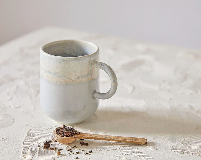 Modern Gray Ceramic Mug with Handle, 11 fl.oz