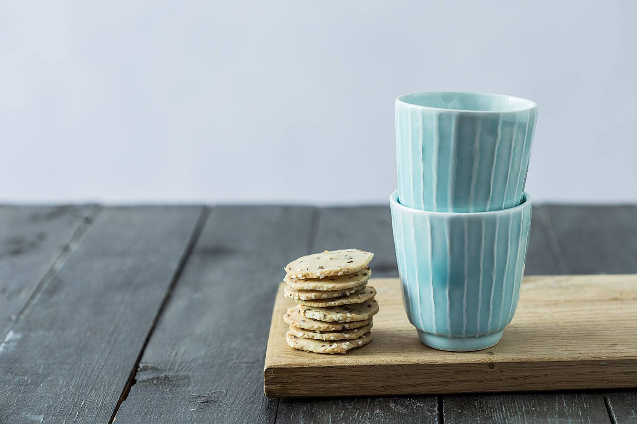 Ensemble de Tasses à Expresso, 2 Thé en Céramique, Petite Tasse Café Poterie, Gobelets Grès, Poterie