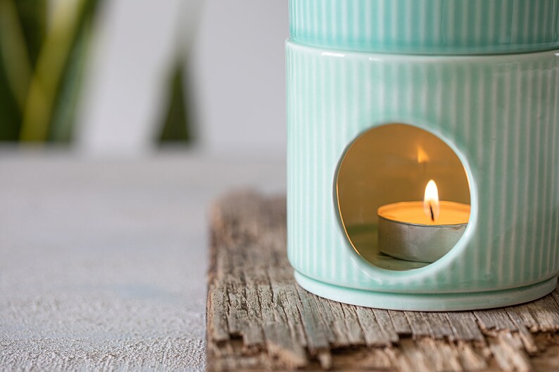 Turquoise Candle Warmer Essential Oil Burner Aromatherapy Etsy Canada