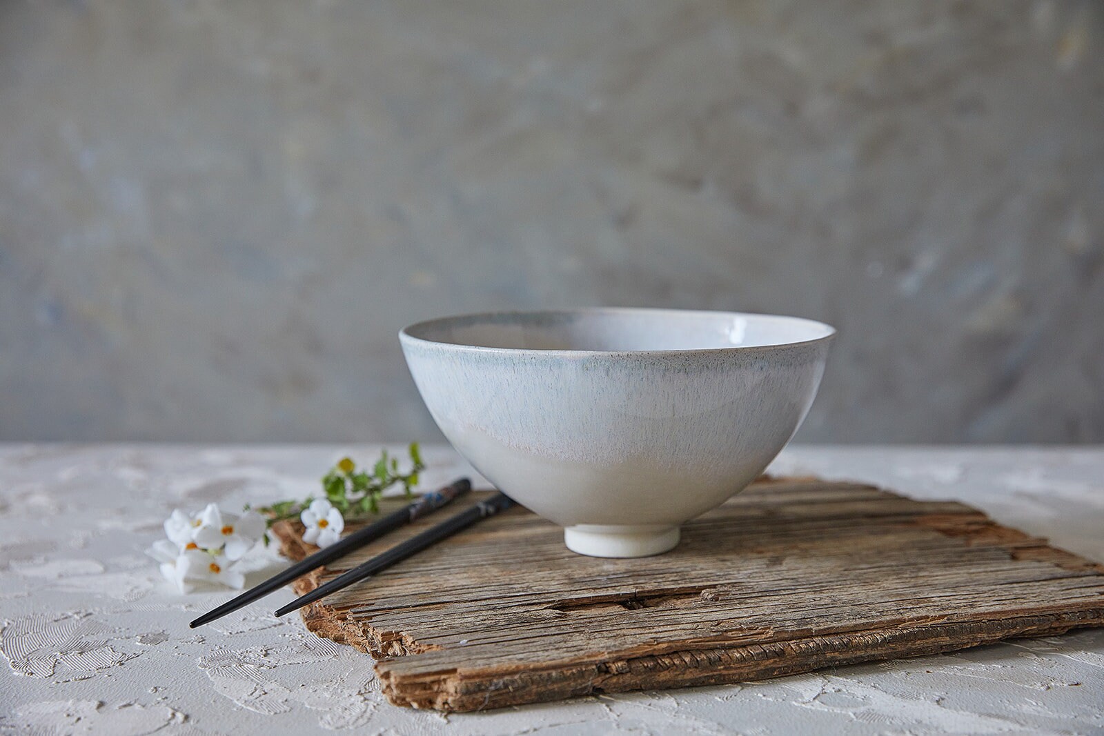 Bol de Ramen en Céramique, Bol Poterie Blanc Cassé, Service à Salade, Plat Cuisine Moderne, Nouilles