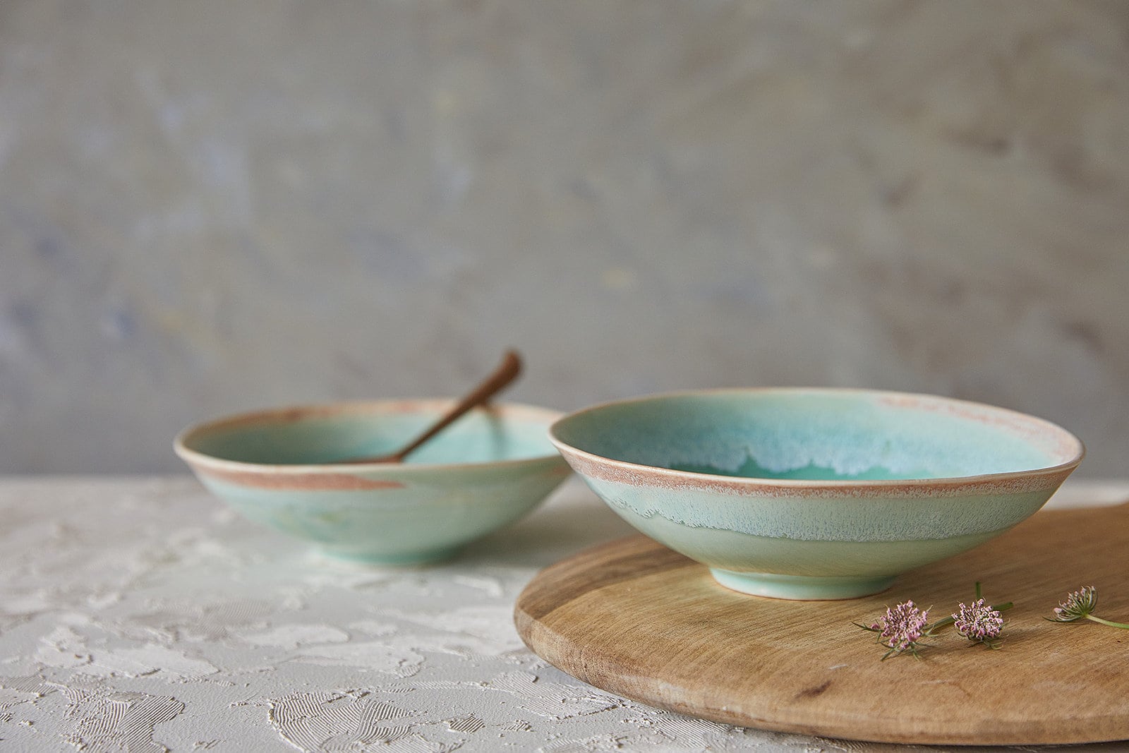 Bol à Soupe, Bol en Céramique Turquoise, Plat Poterie Fait La Main, Salade, Gigogne Contemporain