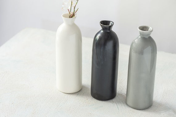Pottery Vase Set Of 3 Ceramic Vase Modern Ceramic Vessel Etsy