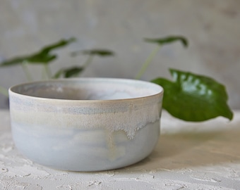 Ceramic Ramen Bowl, Modern Japanese Noodles Bowl, Pottery Serving Bowl, Salad Bowl, Ceramic Nesting Bowl, Gray and Stoney Dinnerware Bowl