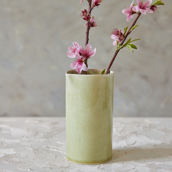 Green Ceramic Vase Etsy