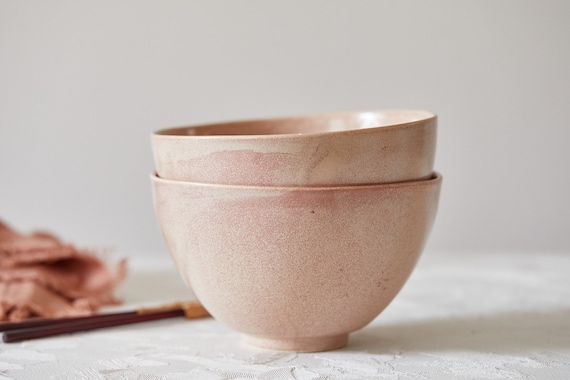 Shop Handcrafted Ceramic Pink Nesting Mixing Bowls