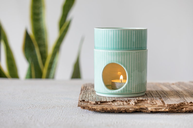 Turquoise Candle Warmer Essential Oil Burner Aromatherapy Etsy Canada
