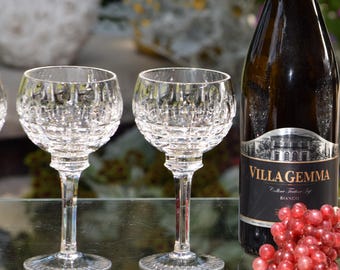 Vintage Crystal Cut Wine Glasses, 1960's, Claret Wine Glasses 6 oz Port Wine Glasses, Dessert Wine Glasses