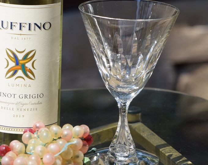 Vintage Etched Crystal Wine Glasses - Tiffin Franciscan Starlight, 1960s