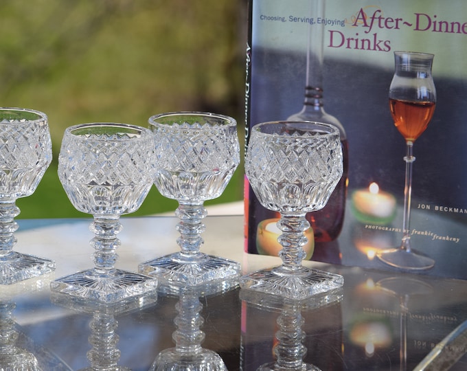 Vintage Port Wine Cordial Glasses: 1930s Dessert Wine Liqueur Set, Set of 6