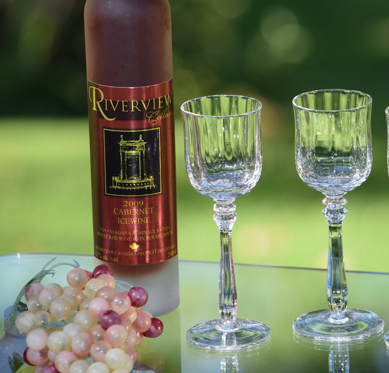 Vintage Crystal Wine Cordial Glasses, Set of 4, Mikasa, Seville, 1970's