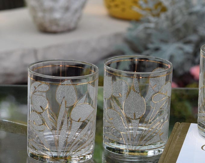Vintage CULVER Whiskey Double Old Fashioned glasses, Culver Barware 1960's, Mid Century Whiskey Bourbon Scotch Glasses
