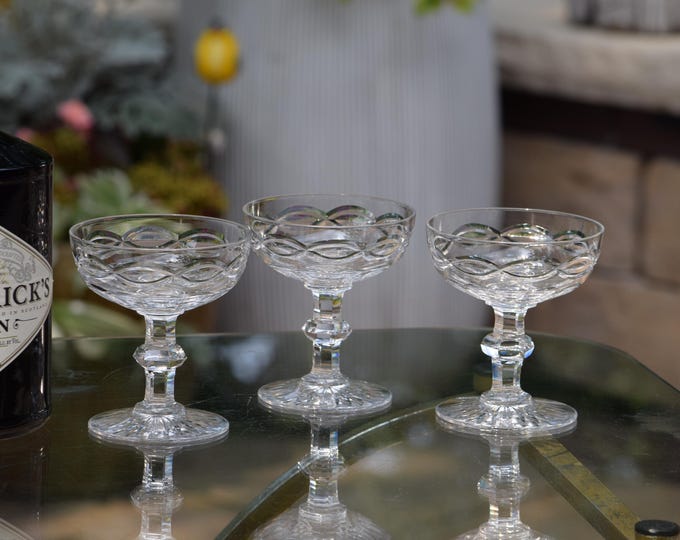 FRENCH Antique Baccarat CRYSTAL Cocktail Glasses ~ Champagne Coupes ~ Baccarat, 19th Century French Crystal