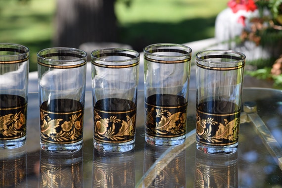 6 Vintage Cocktail Highball Glasses, Whiskey~ Bourbon Highballs