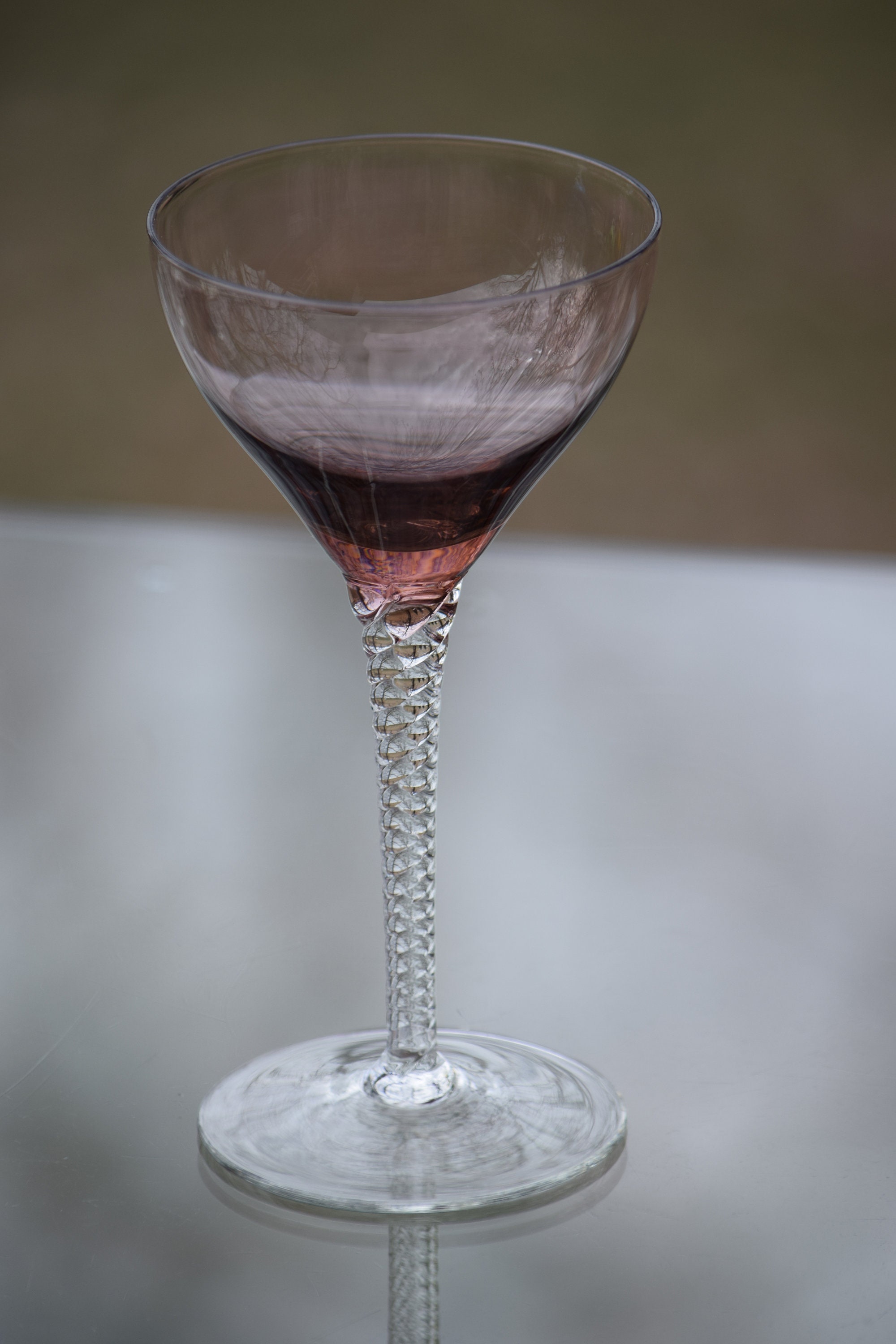 Vintage Multi Colored Clear Twisted Stem Wine Glasses Set of 6, 4 oz Wine  Glasses, Vintage 4 oz Cocktail Glasses, Unique Wine Glasses
