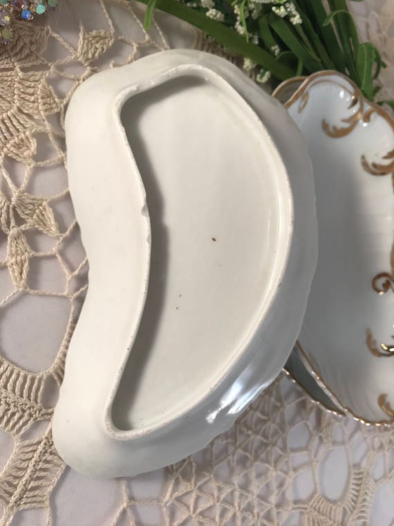 1 Vintage Porcelain Trinket Ring Dish ~ White Por… - image 8