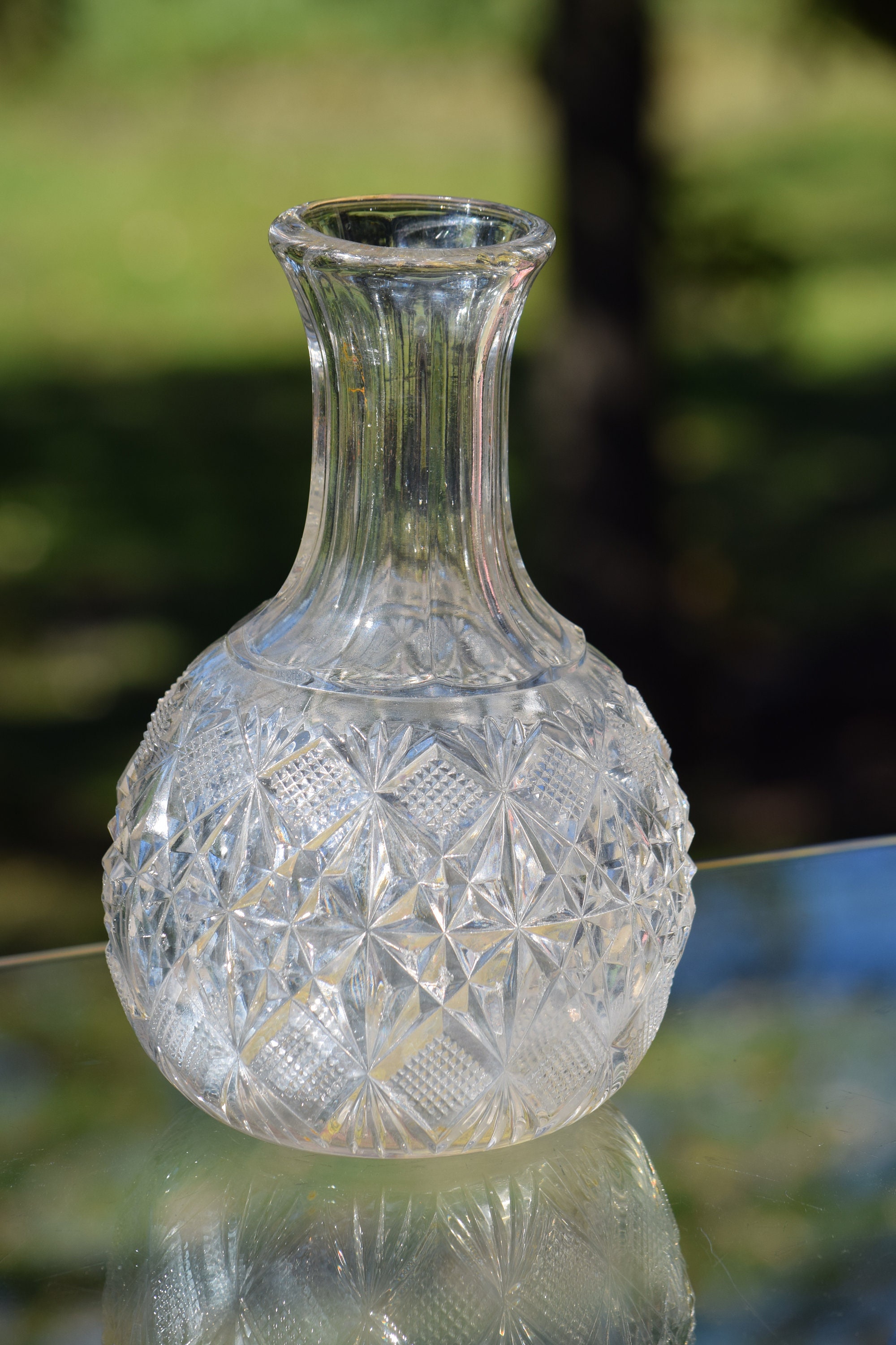 Antique EAPG Early American Pressed Glass Blown Decanter with
