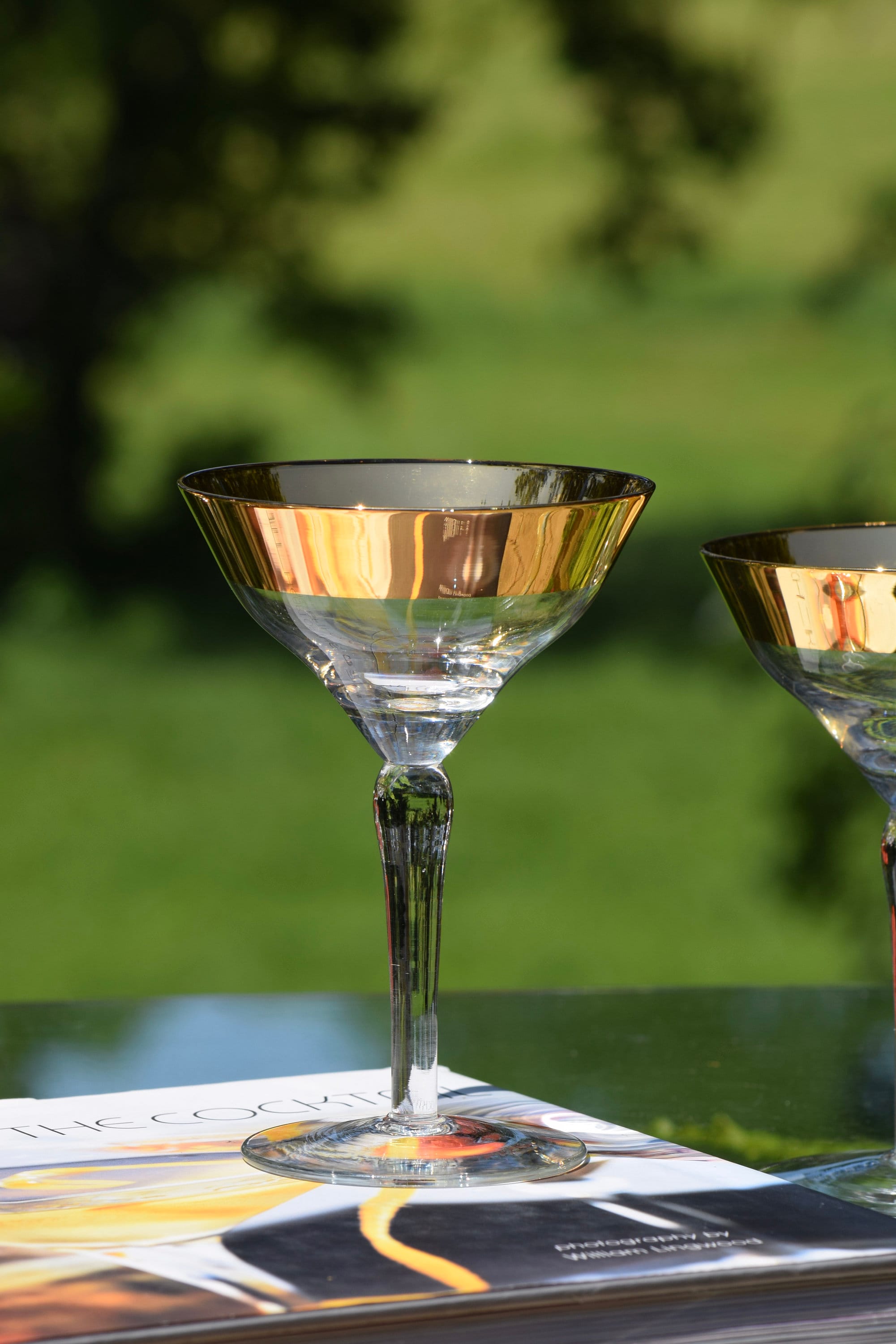 Gold Stag Martini Glasses, Cocktail Glasses