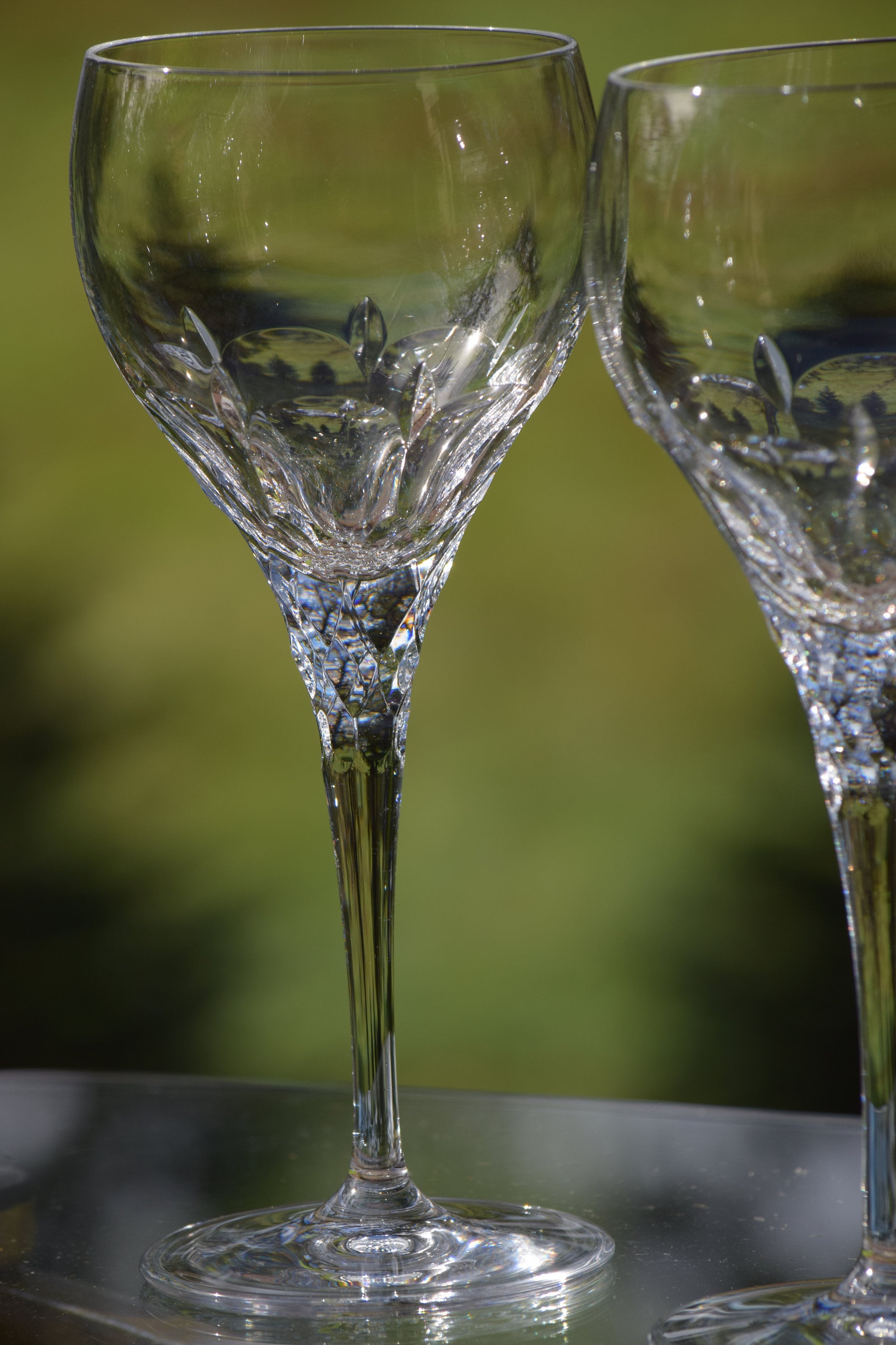 Vintage CRYSTAL Wine Glasses, Set of 4, HOYA, Peony, Vintage Crystal