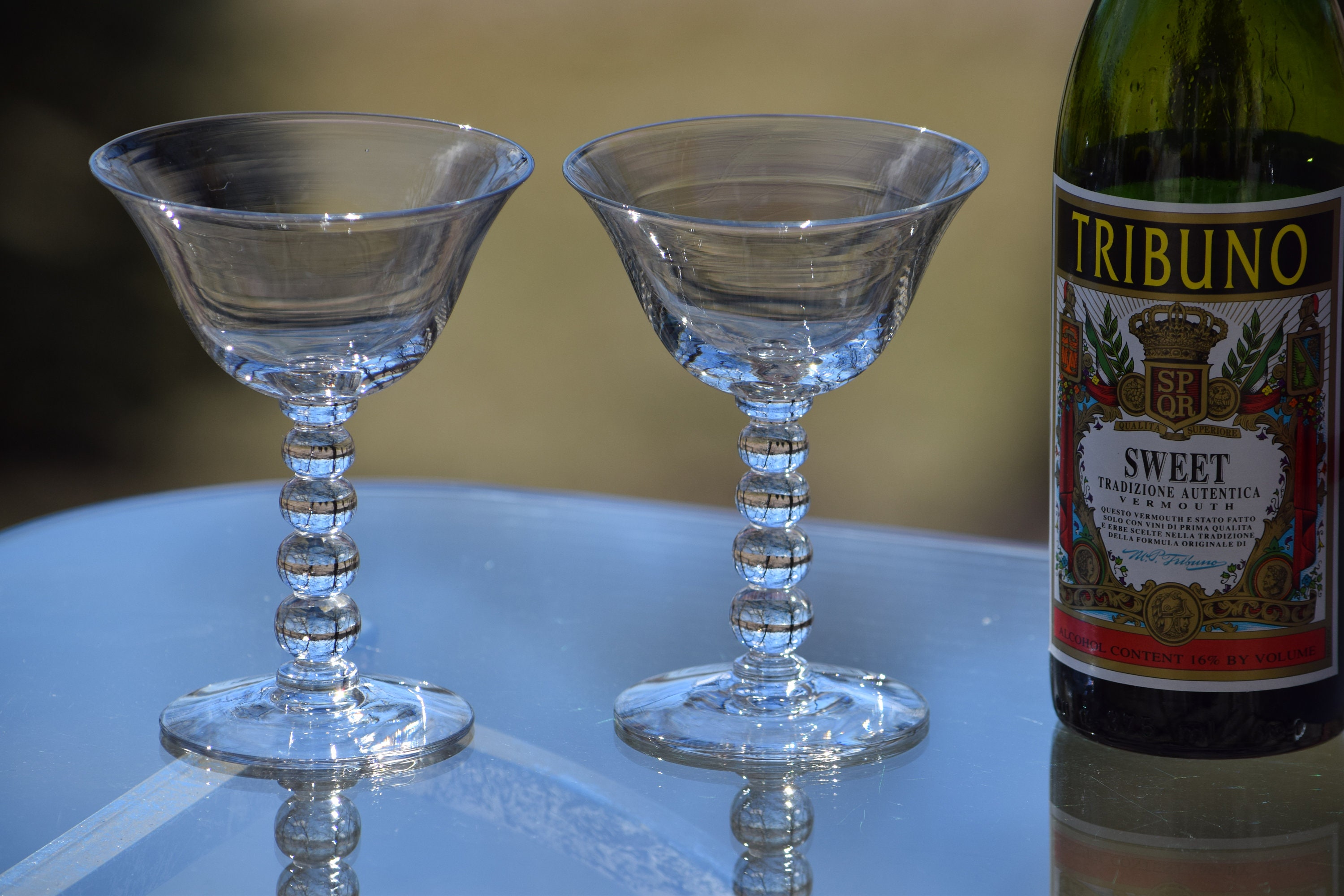 Vintage Cocktail Martini Glasses, Set of 4, Imperial Glass Candlewick