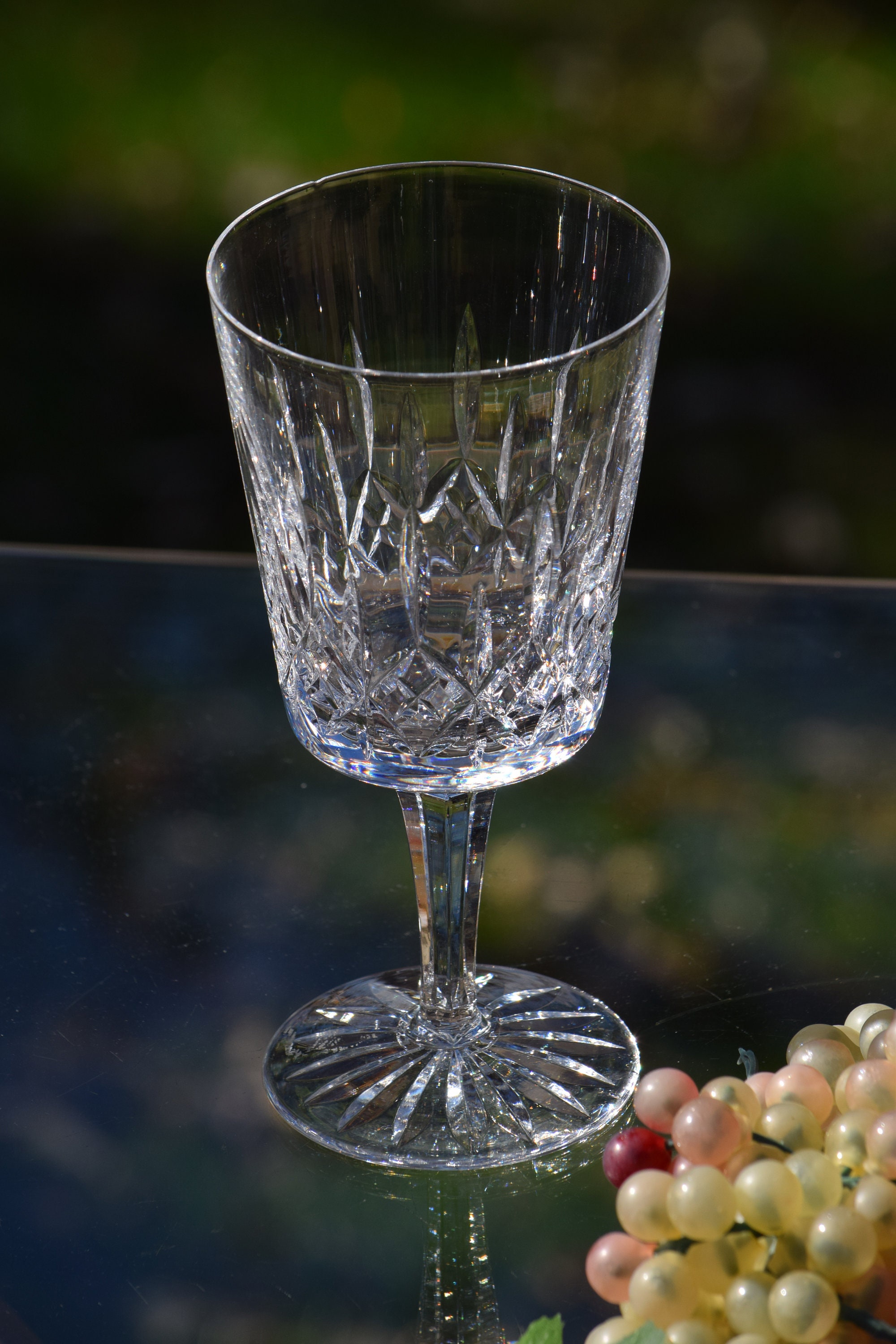 Vintage Crystal Wine Glasses, Set of 5, Set of 5 Mismatched Crystal