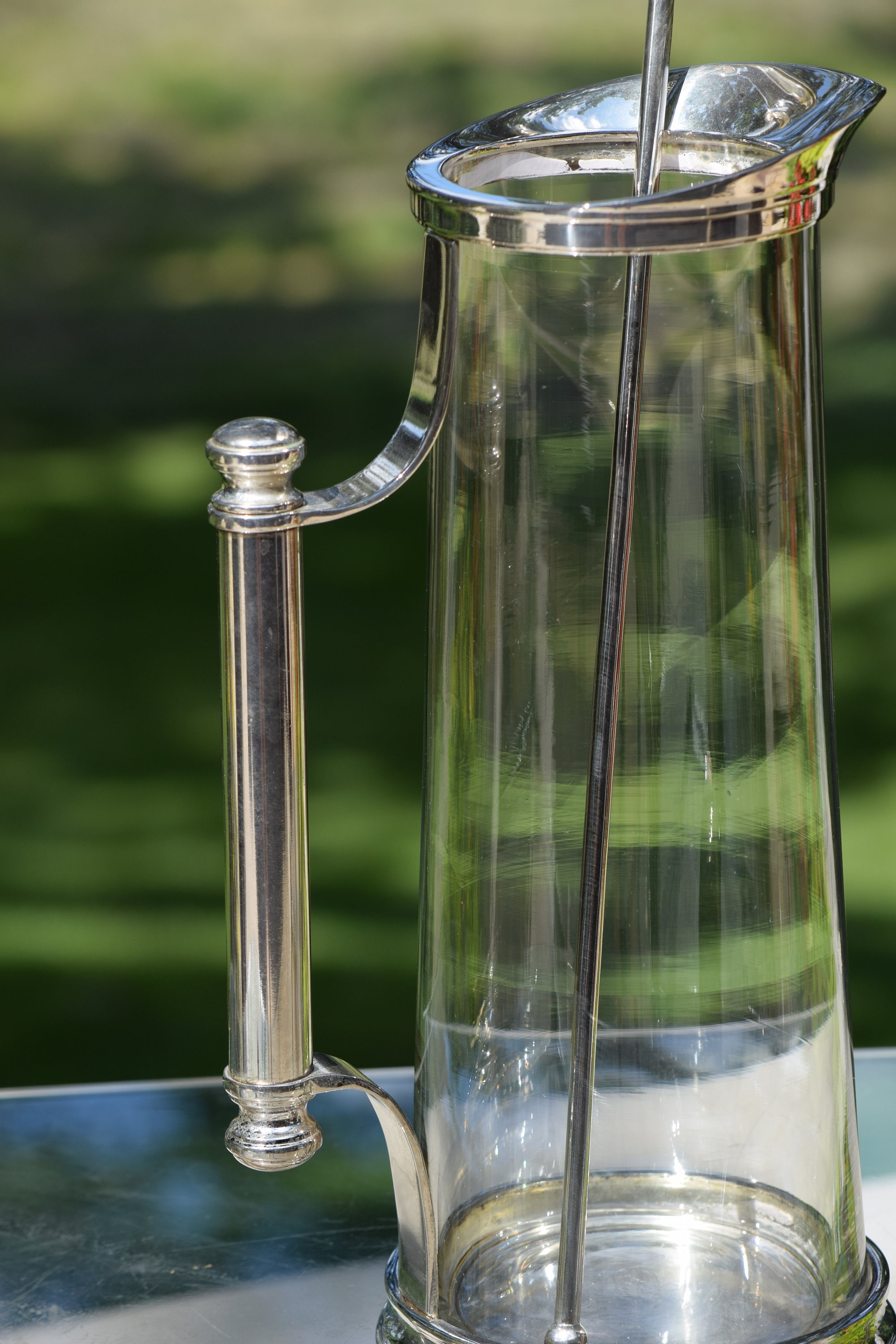 Vintage Godinger Silver Plate and Glass Cocktail Pitcher & Etsy